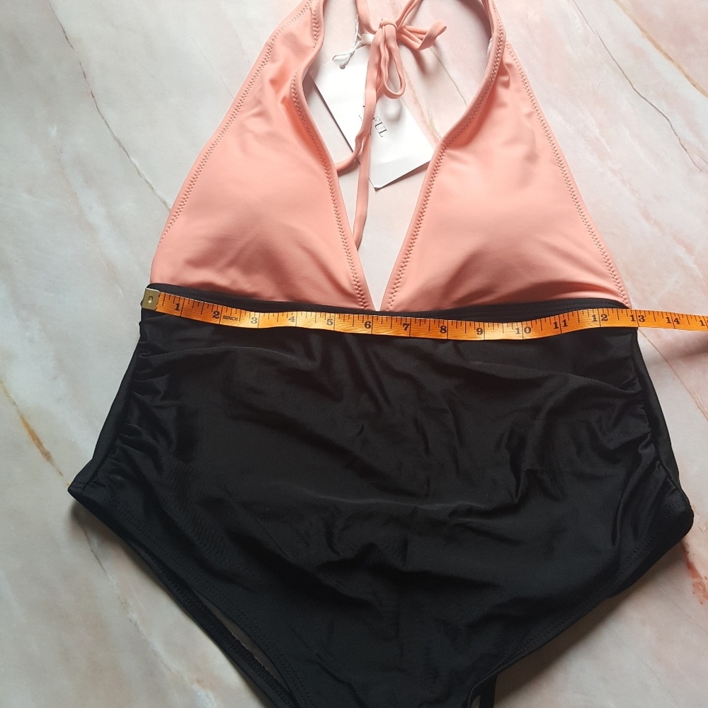 💕 Pink & Black Colorblock One Piece - Picture 2 of 8